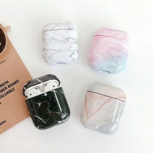 Dopeshop אוזניות Earphone Case For Airpods Case Luxury Marble Hard Headphone Protective Cover Bag